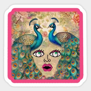 Peacock Lady Sticker